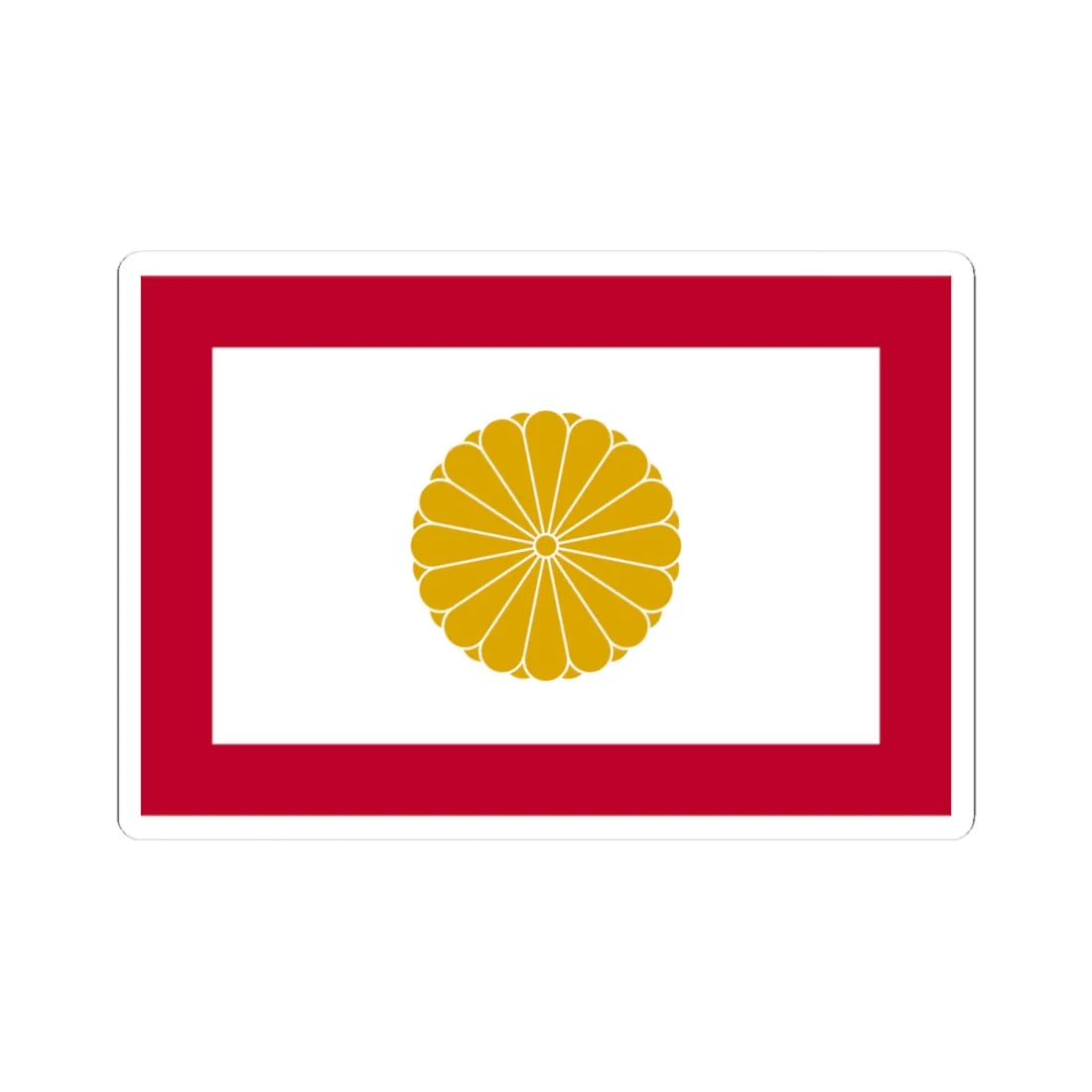 Japan Kouzoku Flag 16ben (Japan) (Coat of Arms) STICKER Vinyl Kiss-Cut Decal 3 Inch White - The Sticker Space