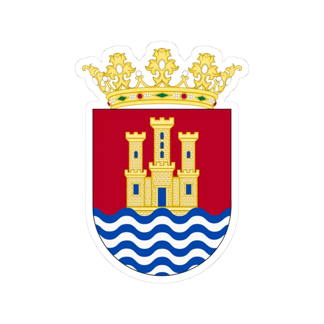JaquimoOldShield (Costa Rica) (Coat of Arms) STICKER Vinyl Kiss-Cut Decal 3 Inch White - The Sticker Space