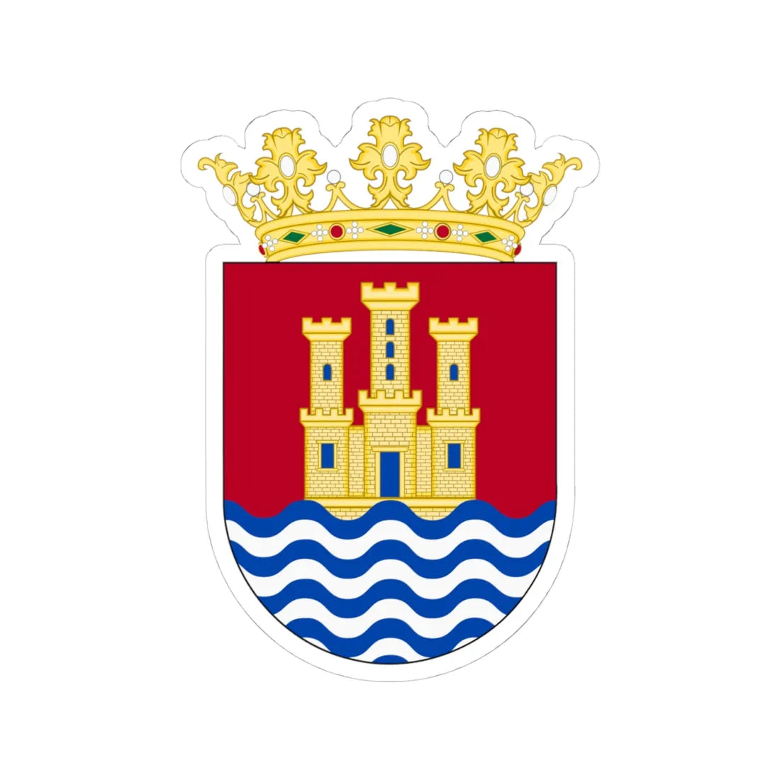 JaquimoOldShield (Costa Rica) (Coat of Arms) STICKER Vinyl Kiss-Cut Decal 4 Inch White - The Sticker Space