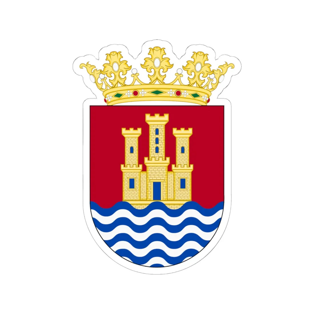 JaquimoOldShield (Costa Rica) (Coat of Arms) STICKER Vinyl Kiss-Cut Decal 6 Inch White - The Sticker Space