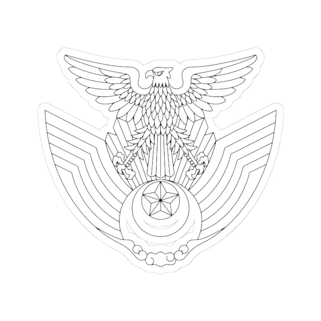 JASDF emblem outline (Japan) (Coat of Arms) STICKER Vinyl Kiss-Cut Decal 3 Inch White - The Sticker Space
