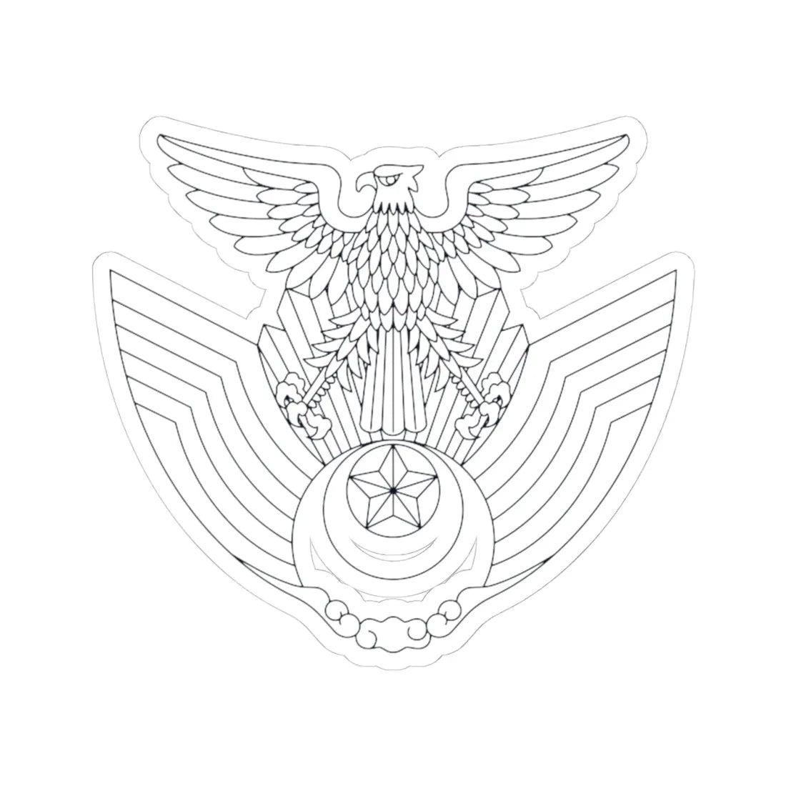 JASDF emblem outline (Japan) (Coat of Arms) STICKER Vinyl Kiss-Cut Decal 4 Inch White - The Sticker Space