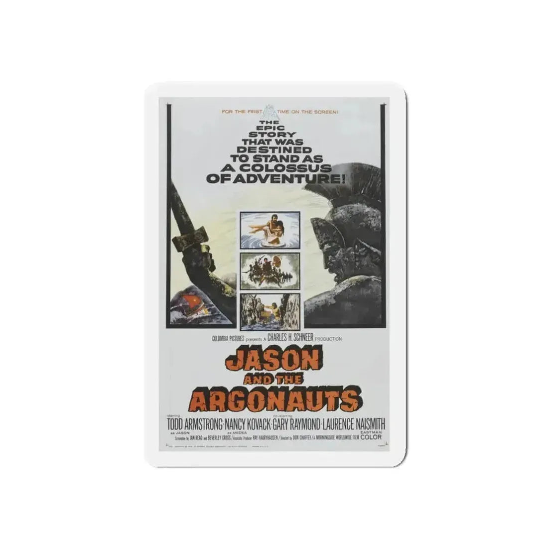 JASON AND THE ARGONAUTS 1963 Movie Poster - Refrigerator Magnet 3 Inch Die-Cut - The Sticker Space