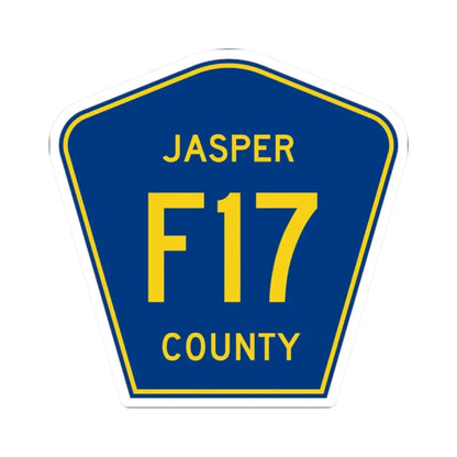 Jasper County Route F17 IA (Iowa) (Road Sign) STICKER Vinyl Kiss-Cut Decal 2 Inch White - The Sticker Space