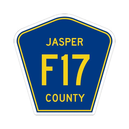 Jasper County Route F17 IA (Iowa) (Road Sign) STICKER Vinyl Kiss-Cut Decal 6 Inch White - The Sticker Space