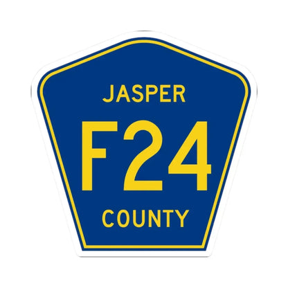 Jasper County Route F24 IA (Iowa) (Road Sign) STICKER Vinyl Kiss-Cut Decal 2 Inch White - The Sticker Space