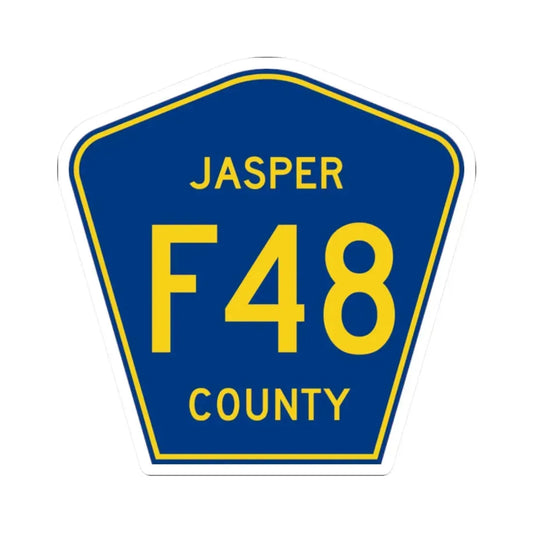 Jasper County Route F48 IA (Iowa) (Road Sign) STICKER Vinyl Kiss-Cut Decal 2 Inch White - The Sticker Space