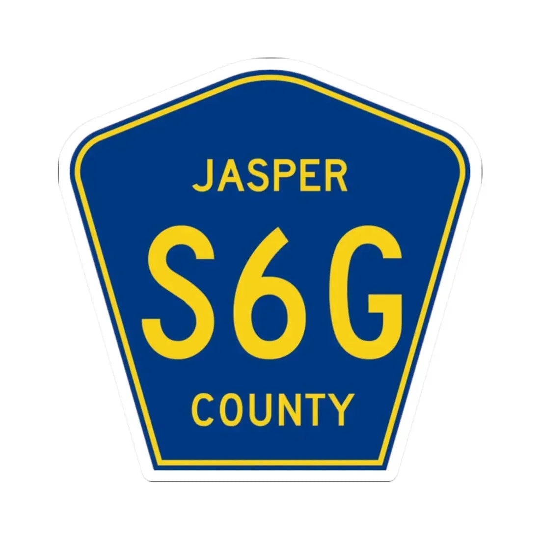 Jasper County Route S6G IA (Iowa) (Road Sign) STICKER Vinyl Kiss-Cut Decal 2 Inch White - The Sticker Space