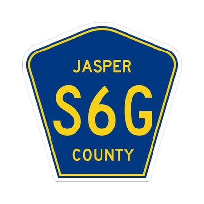 Jasper County Route S6G IA (Iowa) (Road Sign) STICKER Vinyl Kiss-Cut Decal 3 Inch White - The Sticker Space