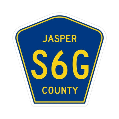 Jasper County Route S6G IA (Iowa) (Road Sign) STICKER Vinyl Kiss-Cut Decal 4 Inch White - The Sticker Space
