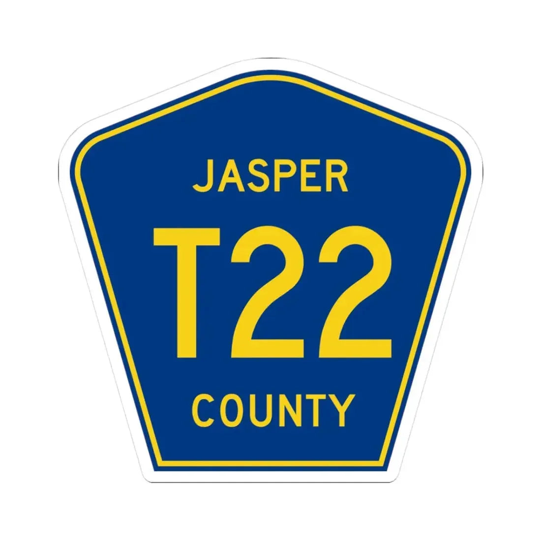 Jasper County Route T22 IA (Iowa) (Road Sign) STICKER Vinyl Kiss-Cut Decal 3 Inch White - The Sticker Space