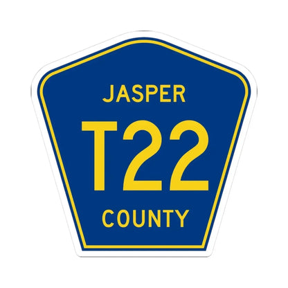 Jasper County Route T22 IA (Iowa) (Road Sign) STICKER Vinyl Kiss-Cut Decal 3 Inch White - The Sticker Space