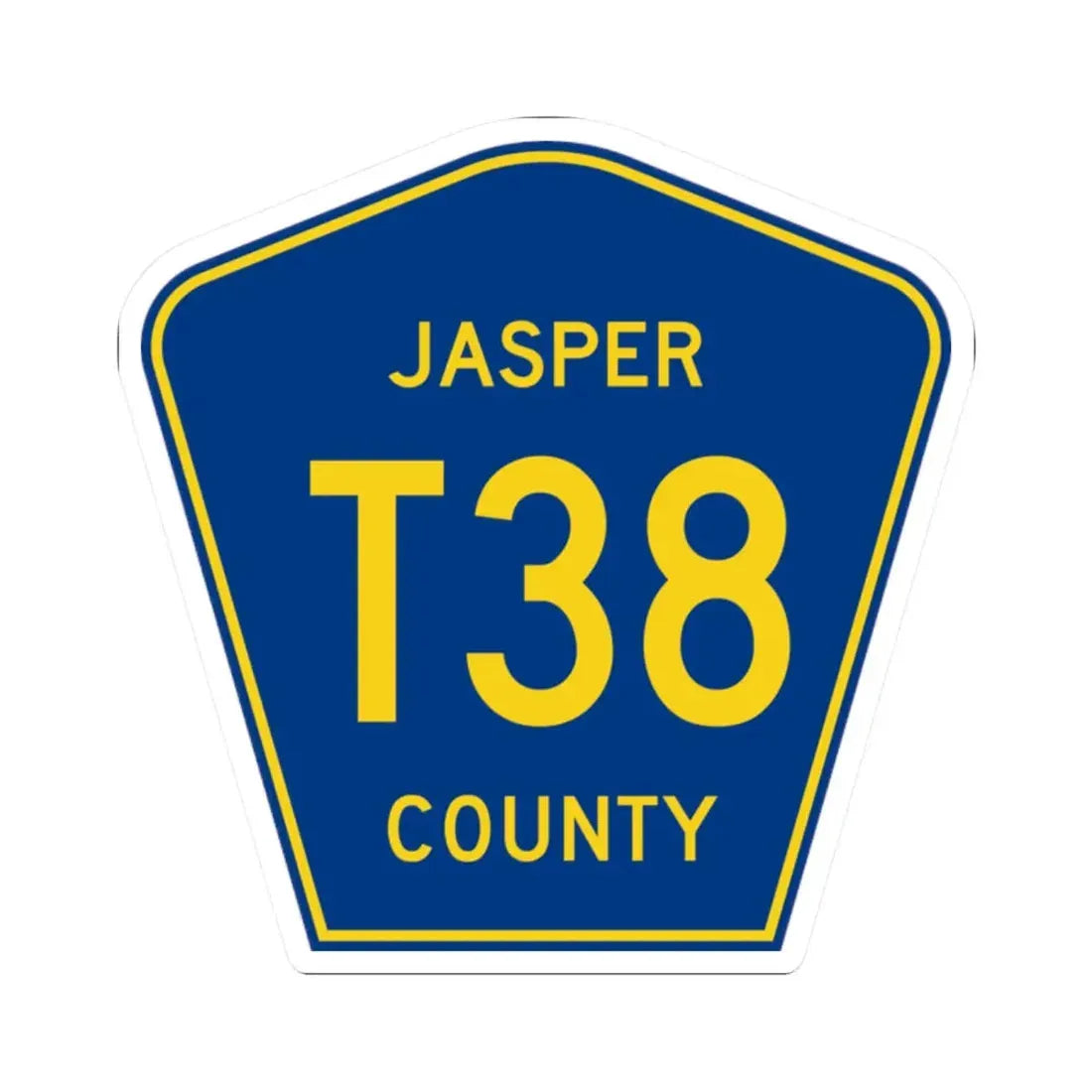 Jasper County Route T38 IA (Iowa) (Road Sign) STICKER Vinyl Kiss-Cut Decal 2 Inch White - The Sticker Space