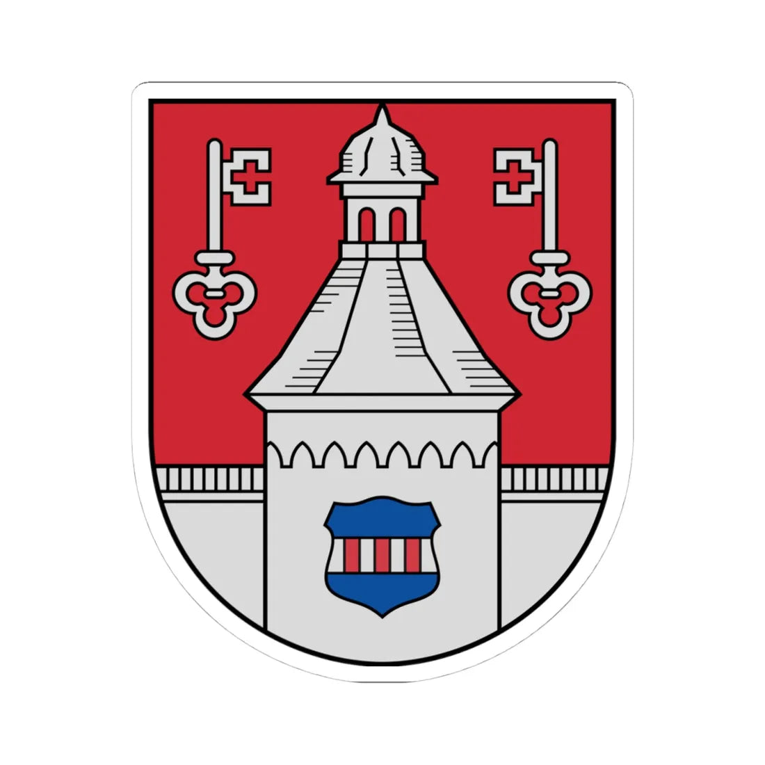 Jaunpils novads COA (Latvia) (Coat of Arms) STICKER Vinyl Kiss-Cut Decal 4 Inch White - The Sticker Space