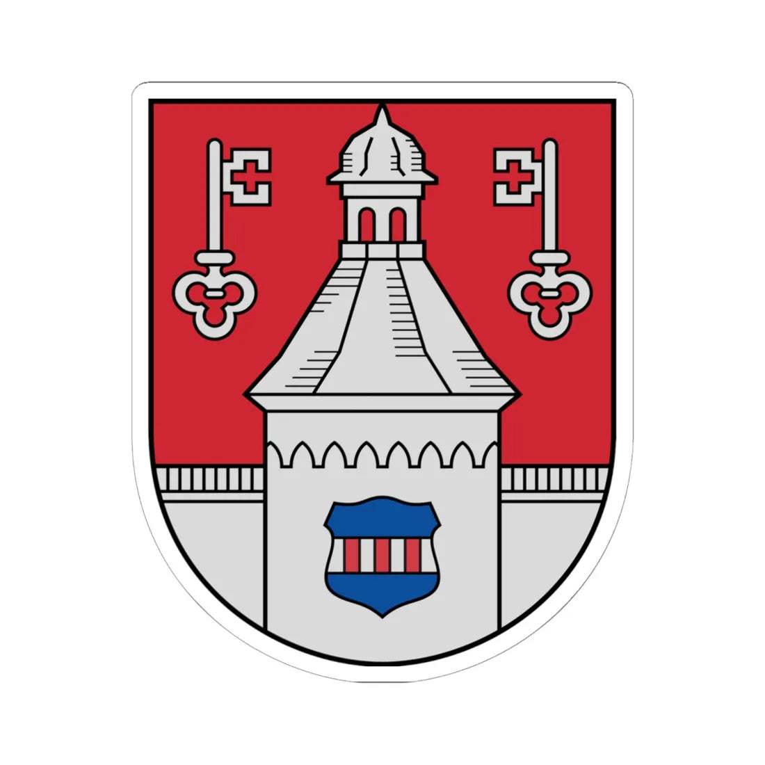 Jaunpils novads COA (Latvia) (Coat of Arms) STICKER Vinyl Kiss-Cut Decal 6 Inch White - The Sticker Space