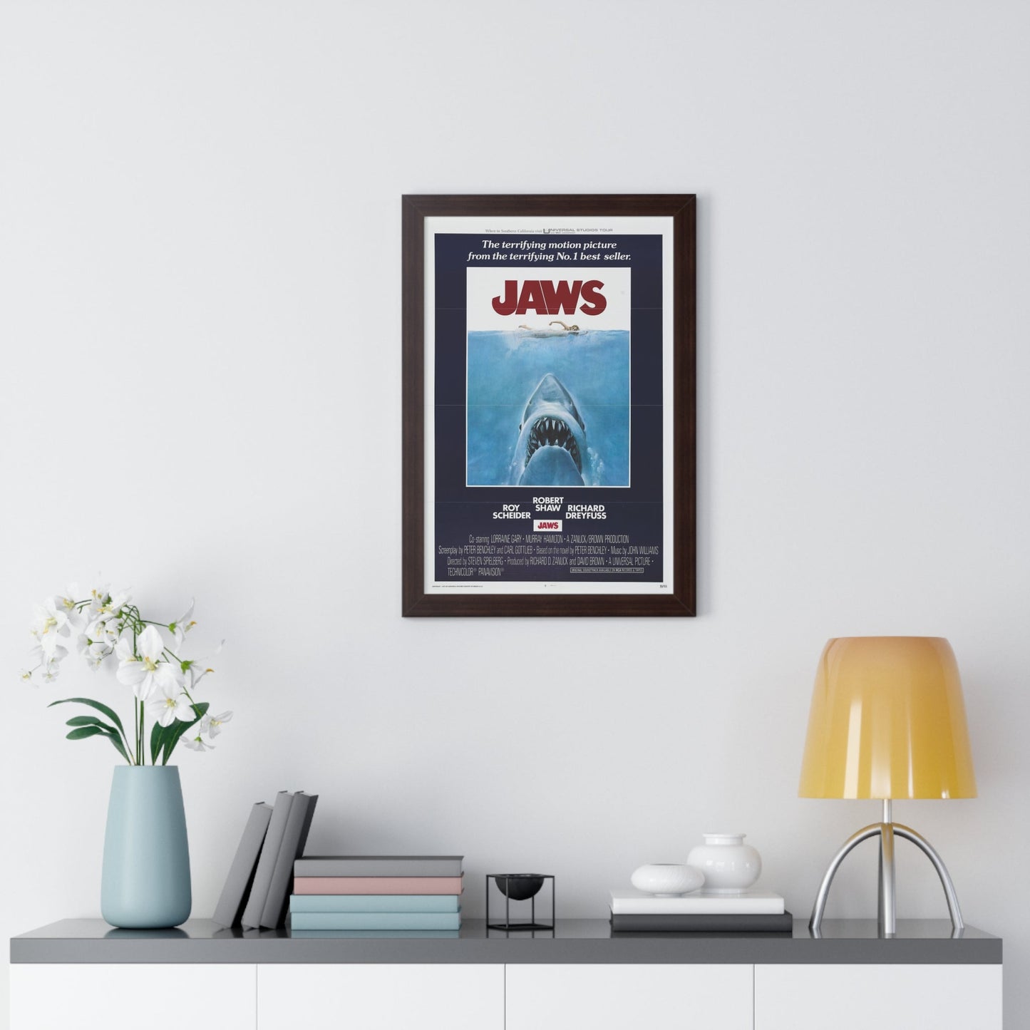 JAWS 1975 - Framed Movie Poster-The Sticker Space