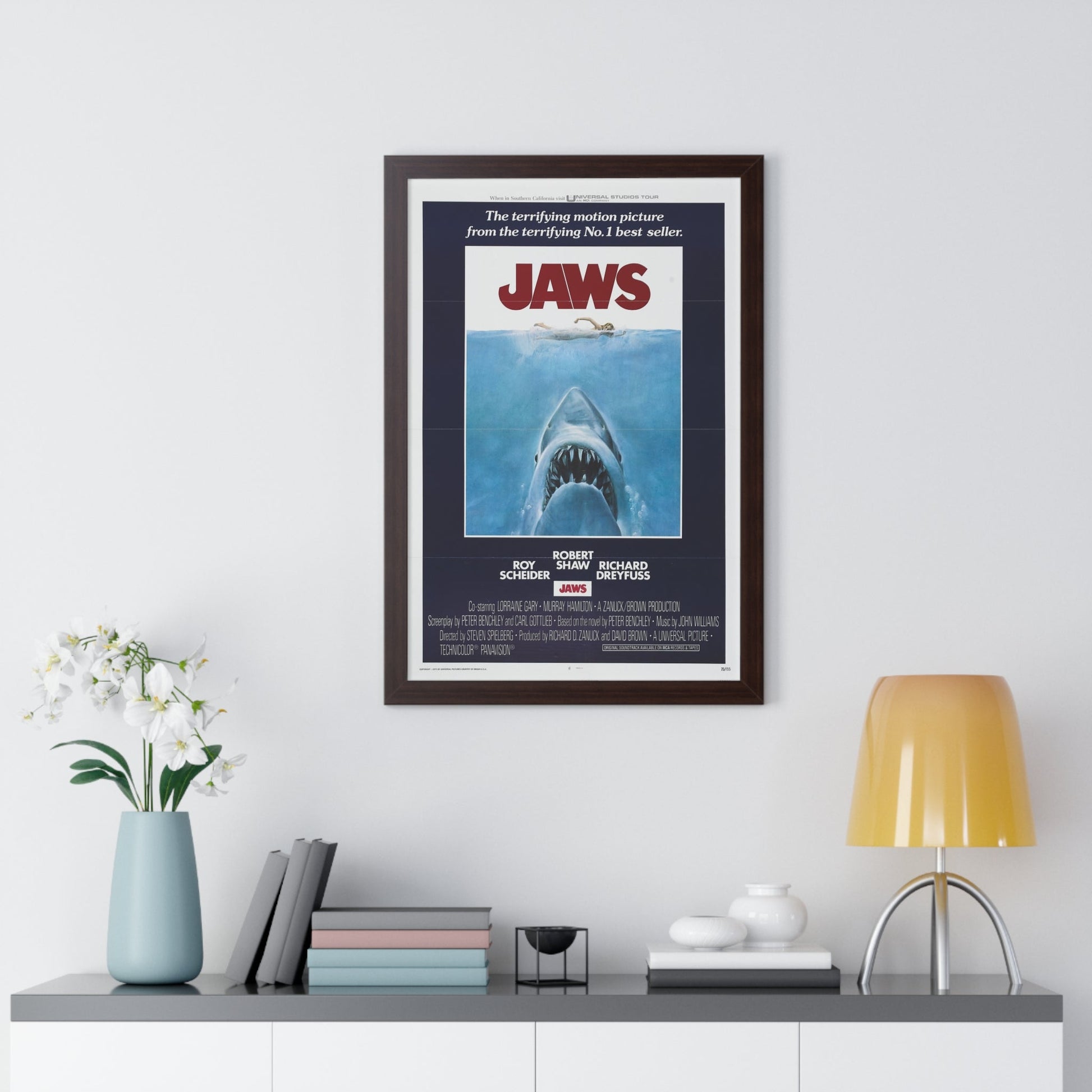 JAWS 1975 - Framed Movie Poster-The Sticker Space