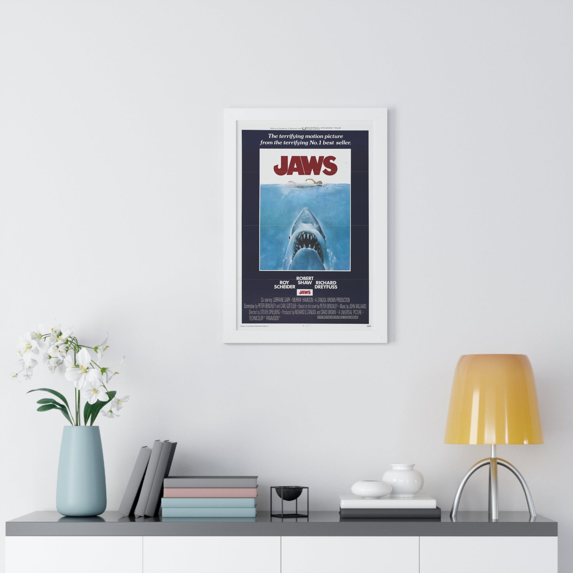 JAWS 1975 - Framed Movie Poster-The Sticker Space