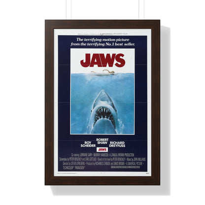 JAWS 1975 - Framed Movie Poster-16″ x 24″-The Sticker Space