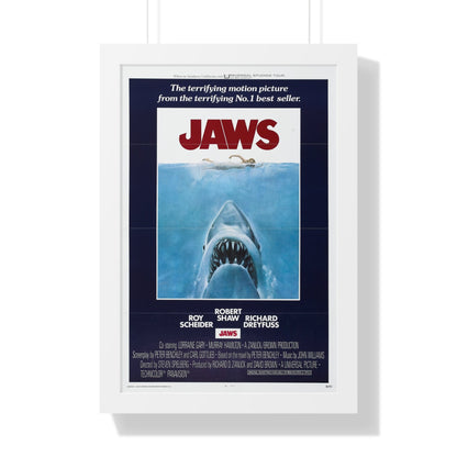 JAWS 1975 - Framed Movie Poster-16″ x 24″-The Sticker Space