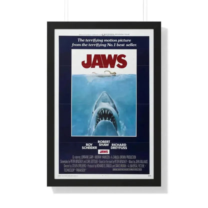 JAWS 1975 - Framed Movie Poster 20" x 30" Black - The Sticker Space