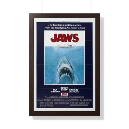 JAWS 1975 - Framed Movie Poster-20" x 30"-The Sticker Space