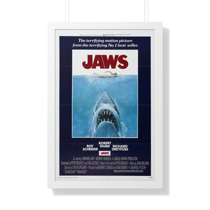 JAWS 1975 - Framed Movie Poster-20" x 30"-The Sticker Space