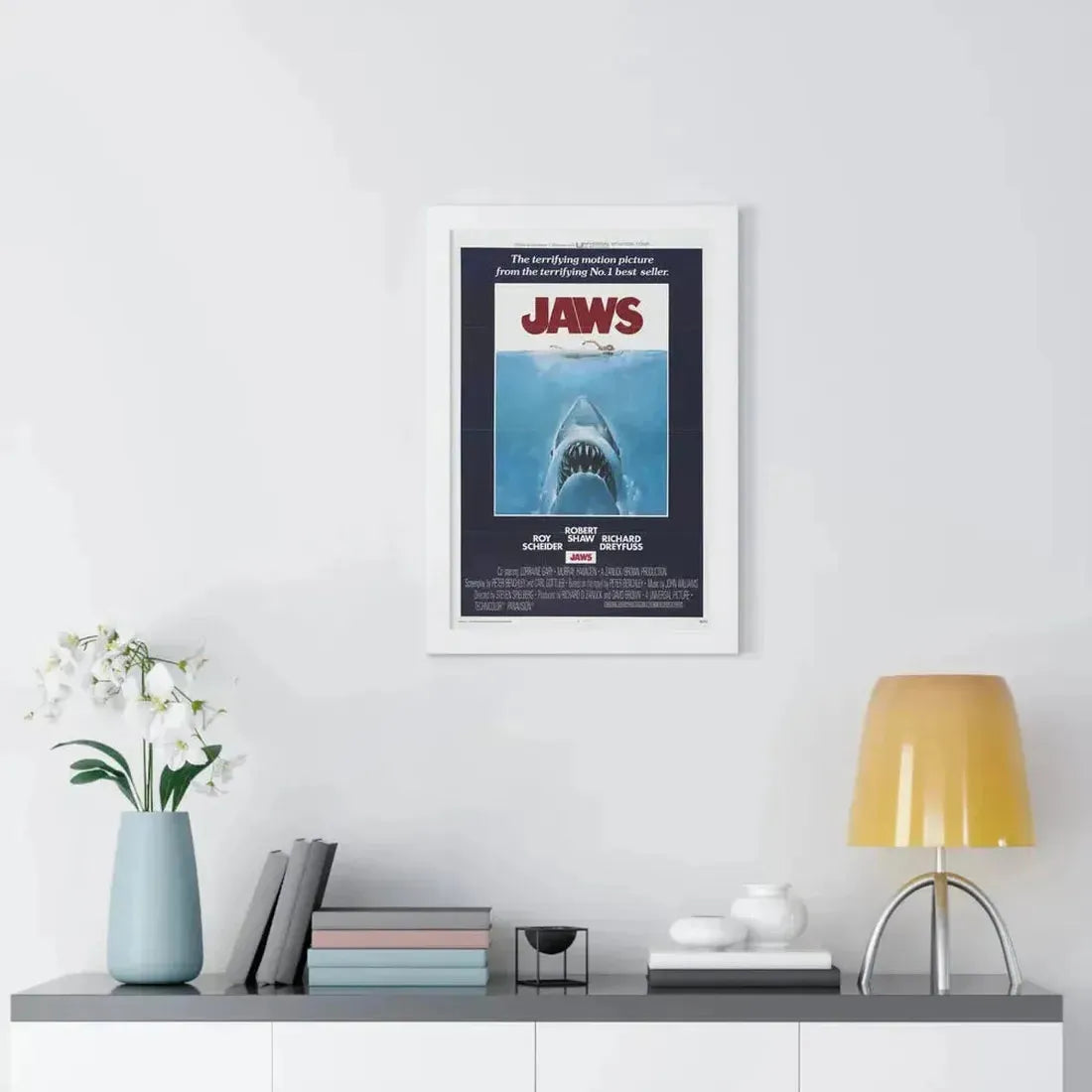 JAWS 1975 - Framed Movie Poster - The Sticker Space