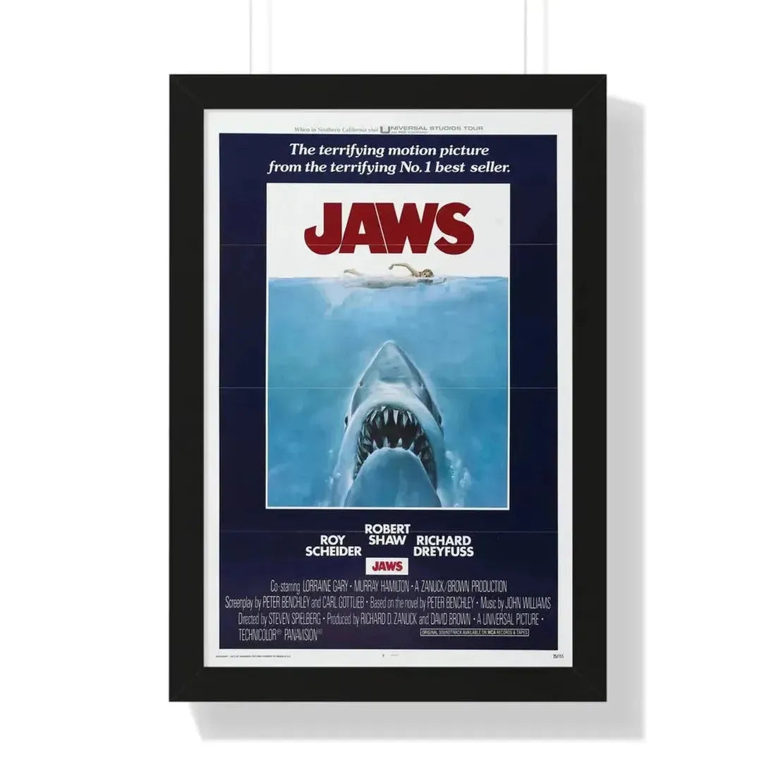 JAWS 1975 - Framed Movie Poster - The Sticker Space