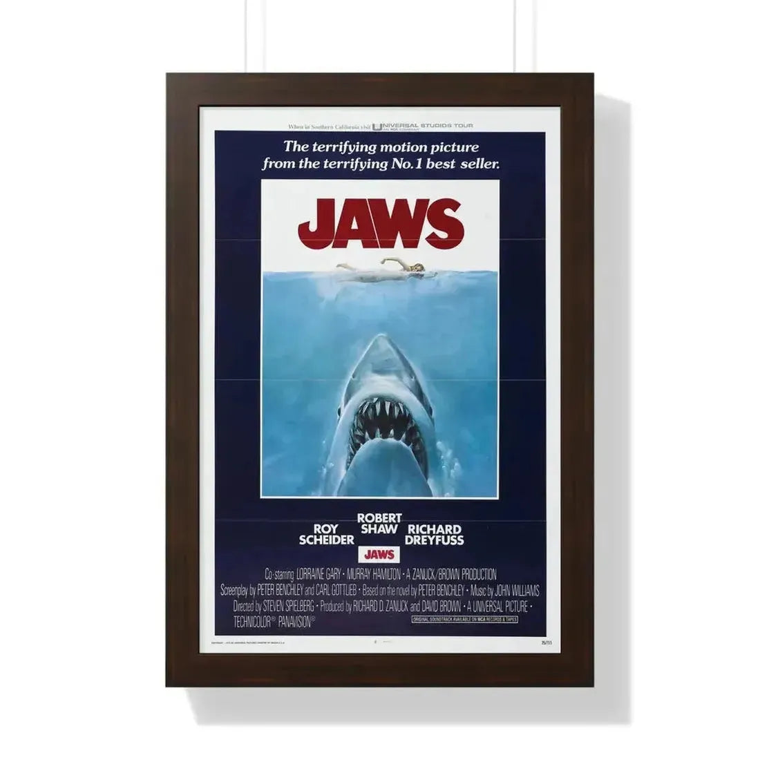 JAWS 1975 - Framed Movie Poster - The Sticker Space