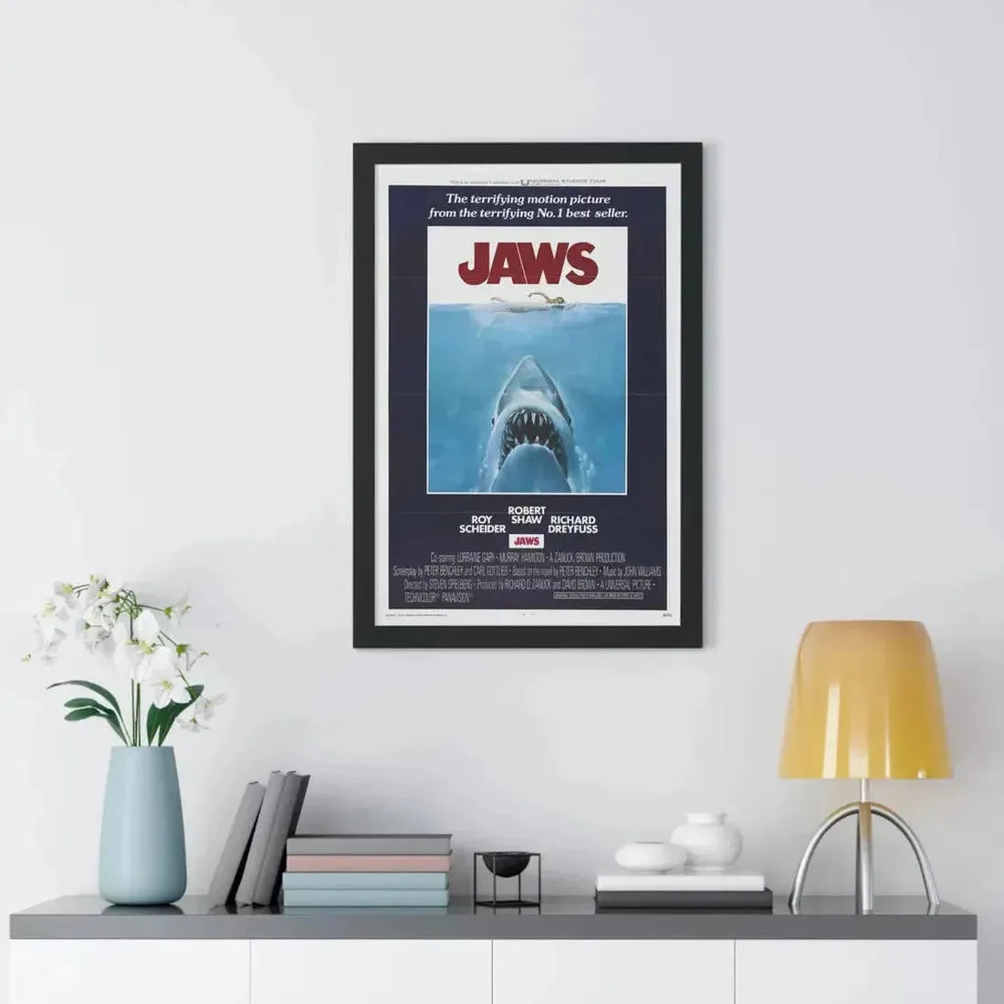 JAWS 1975 - Framed Movie Poster - The Sticker Space
