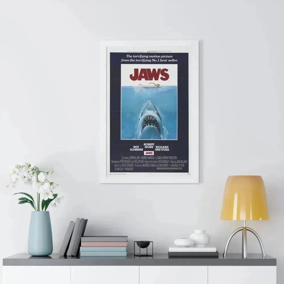 JAWS 1975 - Framed Movie Poster - The Sticker Space