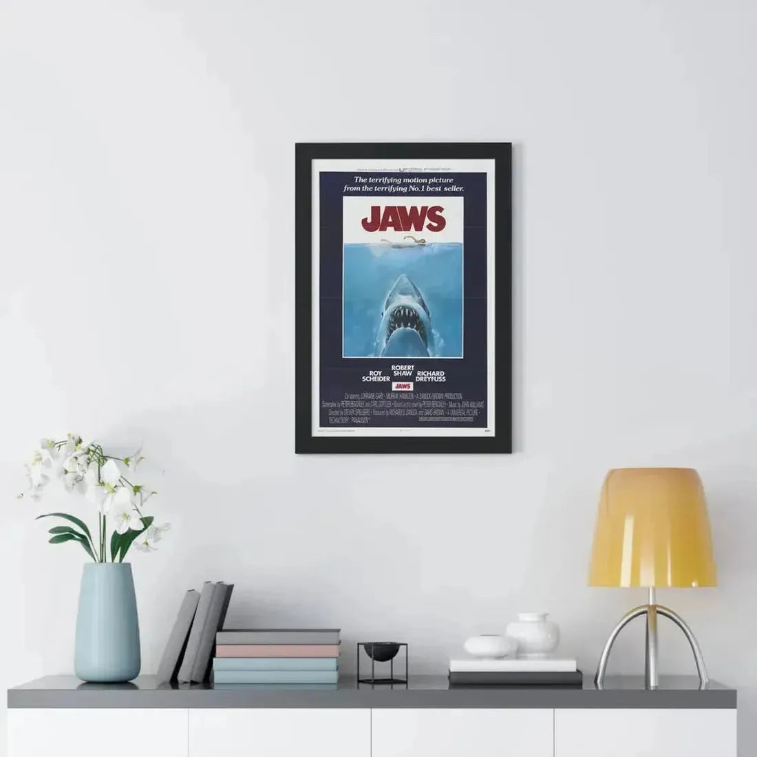 JAWS 1975 - Framed Movie Poster - The Sticker Space