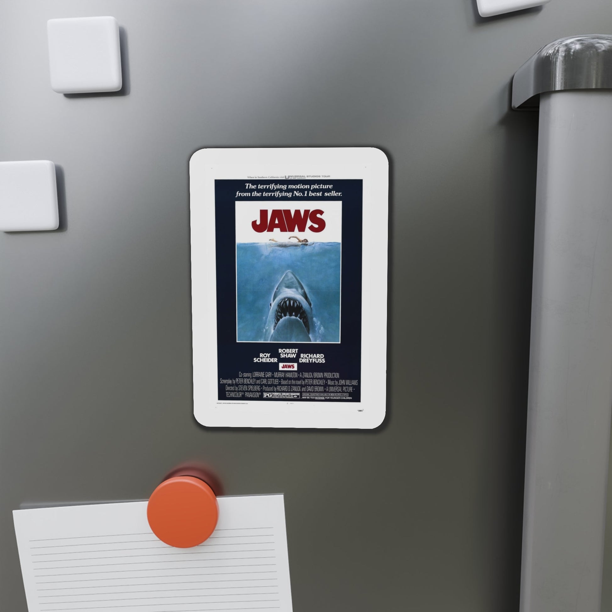 Jaws 1975 Movie Poster Die-Cut Magnet-The Sticker Space