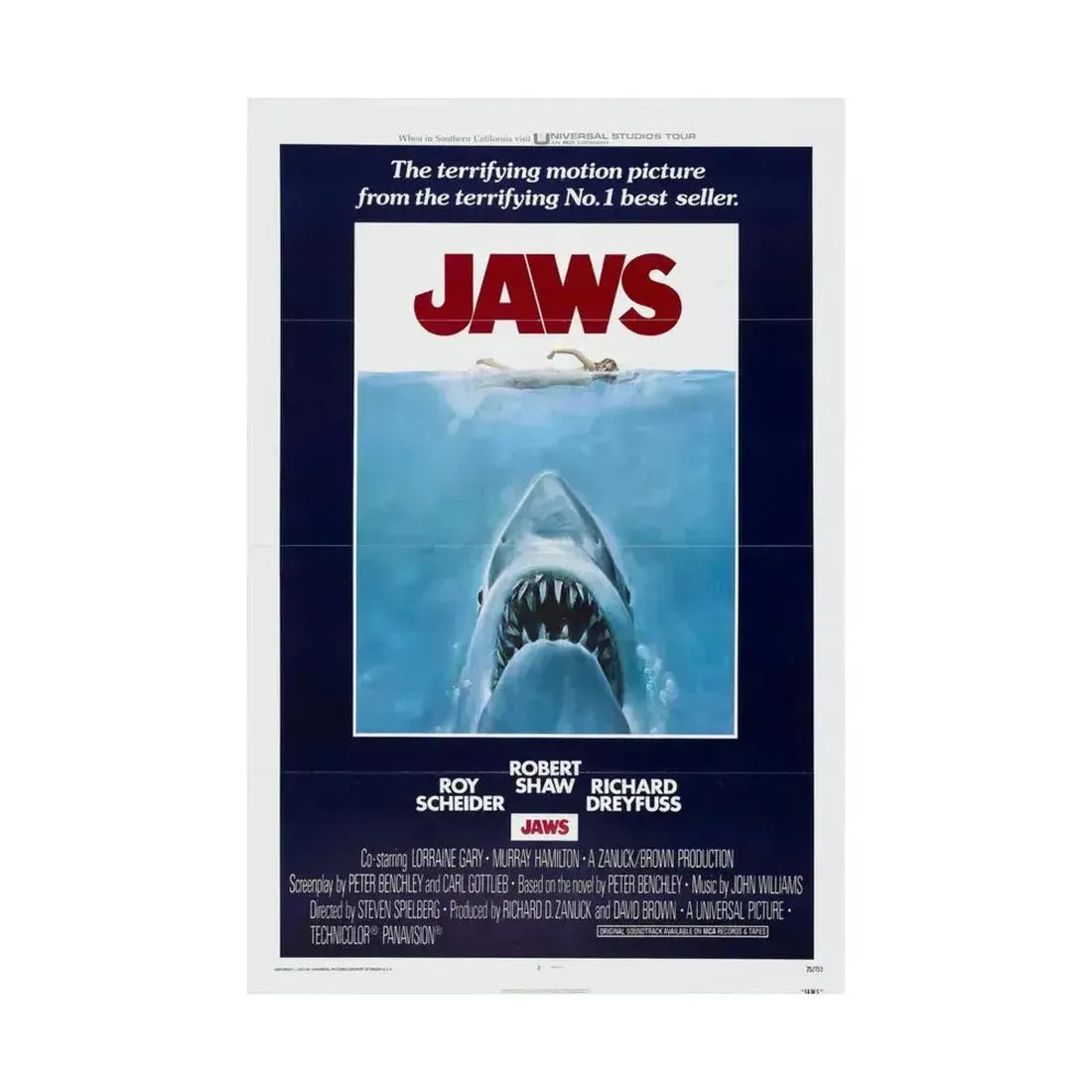 JAWS 1975 - Paper Movie Poster - The Sticker Space