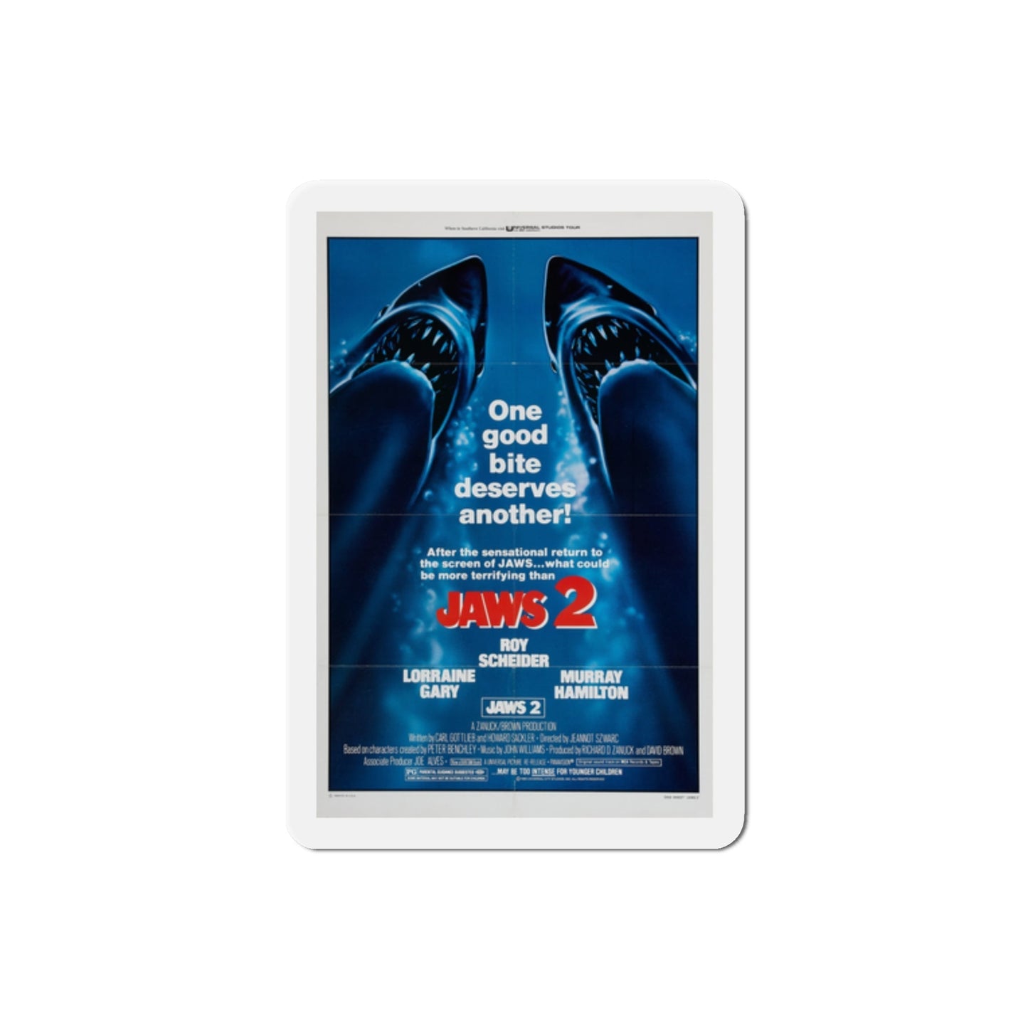 Jaws 2 1978 2 Movie Poster Die-Cut Magnet-2 Inch-The Sticker Space