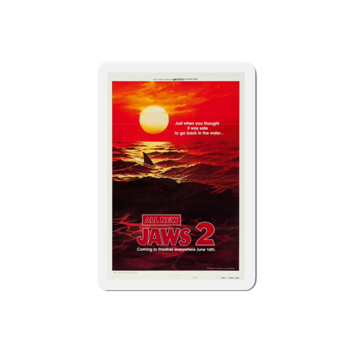 Jaws 2 1978 Movie Poster Die-Cut Magnet-2 Inch-The Sticker Space