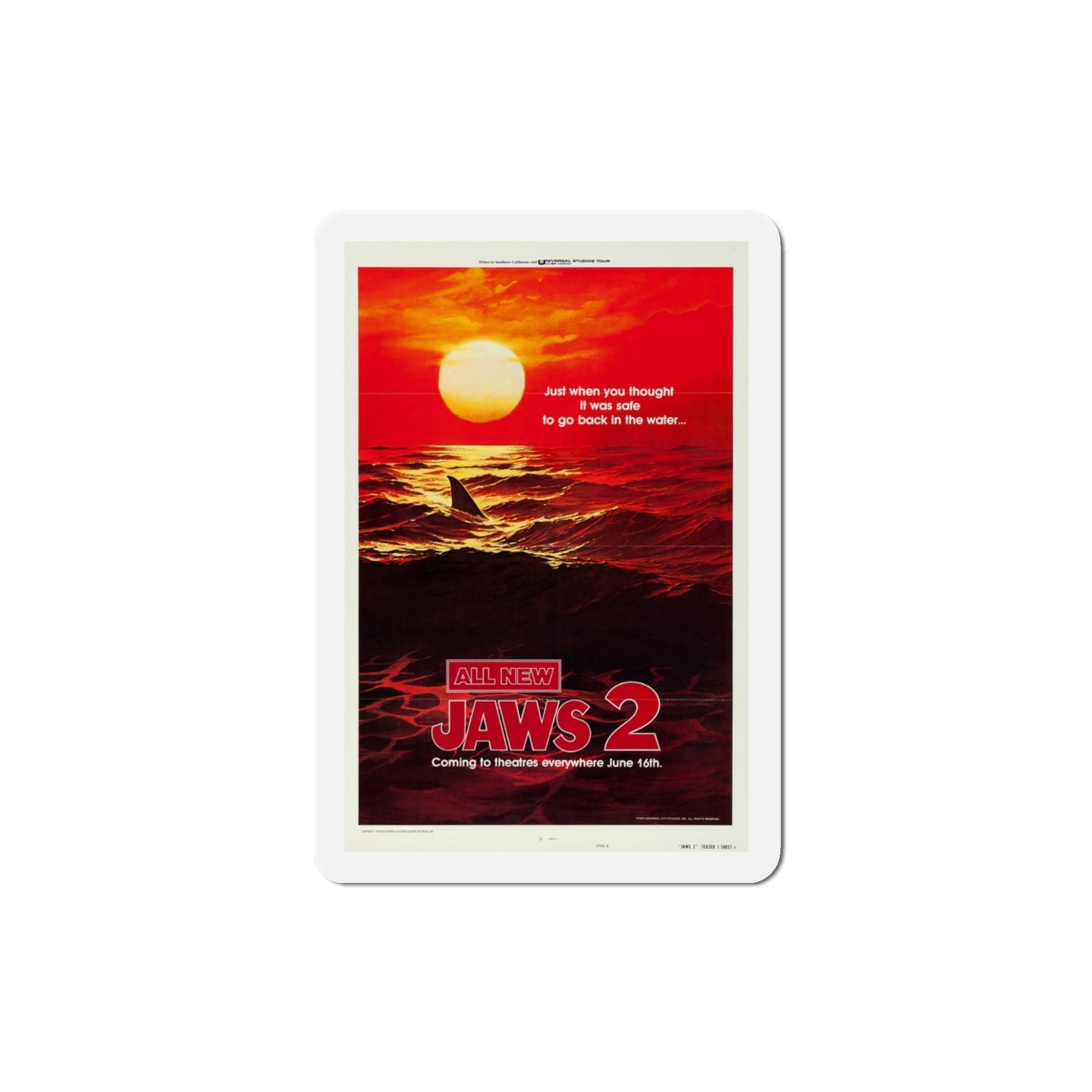 Jaws 2 1978 Movie Poster Die-Cut Magnet-3 Inch-The Sticker Space