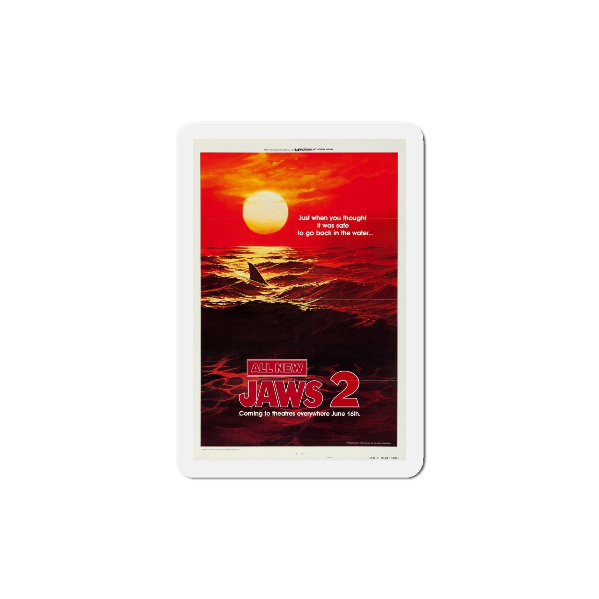 Jaws 2 1978 Movie Poster Die-Cut Magnet-5 Inch-The Sticker Space