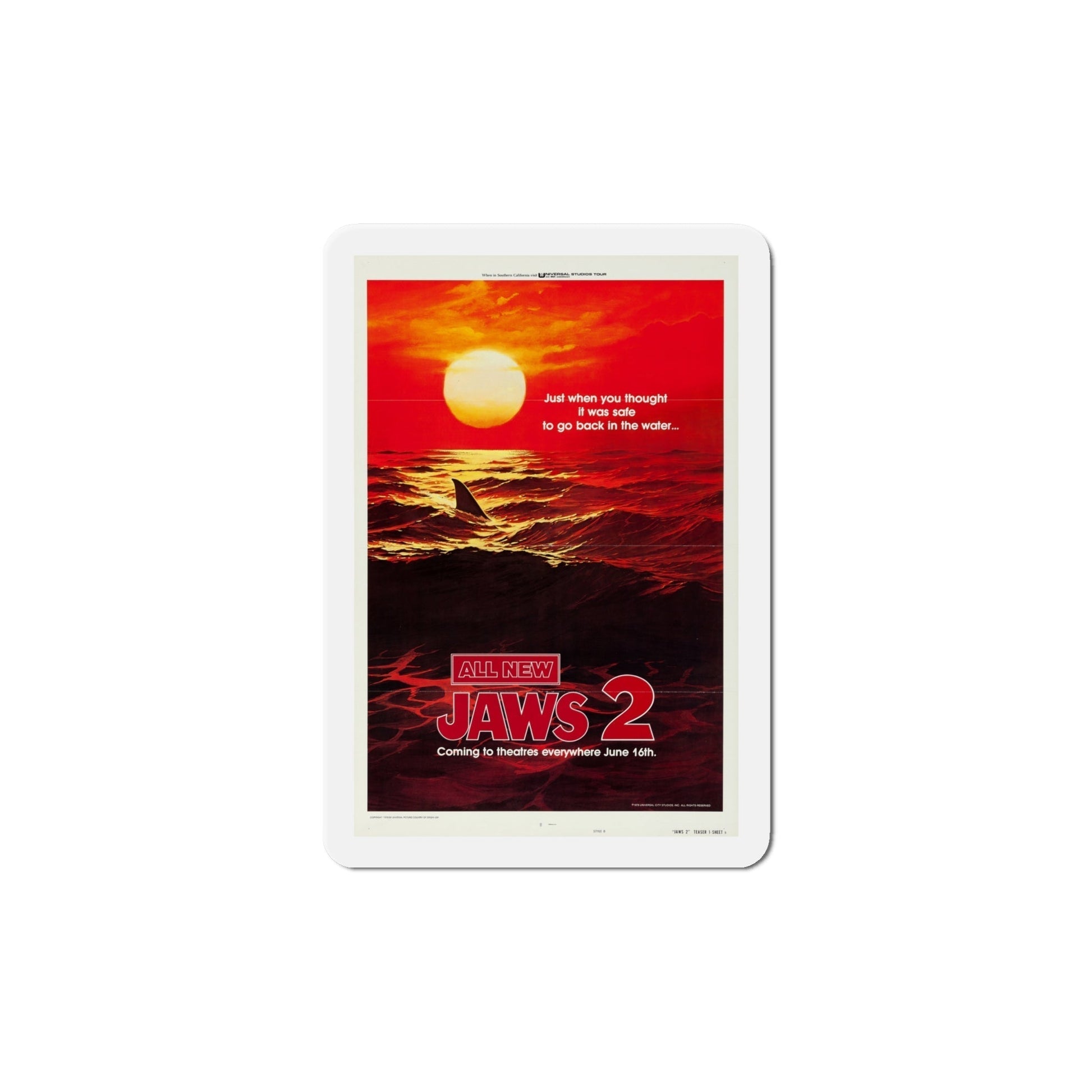 Jaws 2 1978 Movie Poster Die-Cut Magnet-6 Inch-The Sticker Space