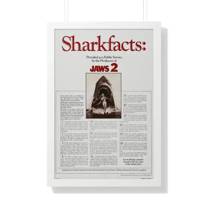 JAWS 2 (TEASER) 1978 - Framed Movie Poster - The Sticker Space