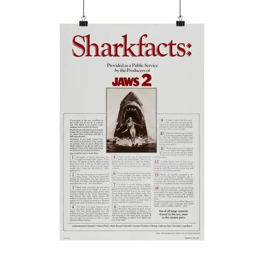 JAWS 2 (TEASER) 1978 - Paper Movie Poster 12″ x 18″ Matte - The Sticker Space