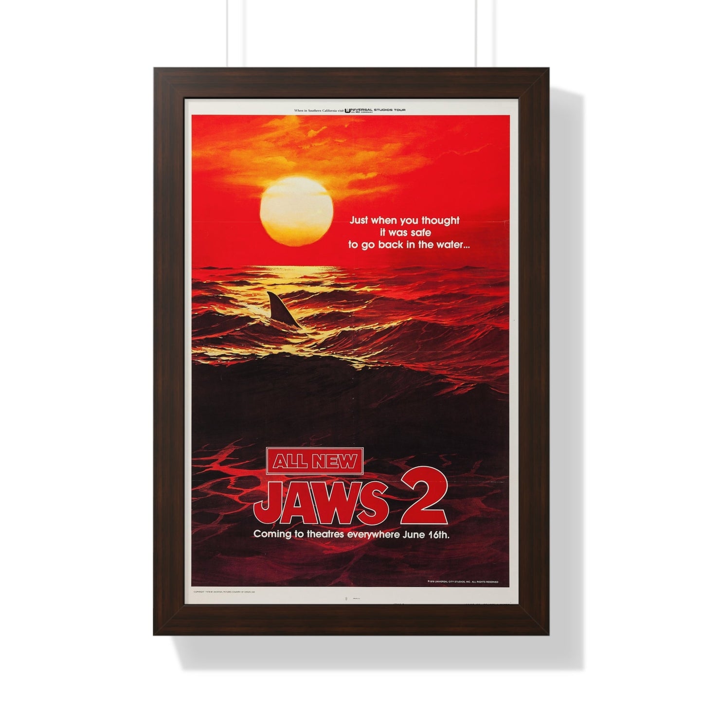 JAWS 2 (TEASER 2) 1978 - Framed Movie Poster-16″ x 24″-The Sticker Space