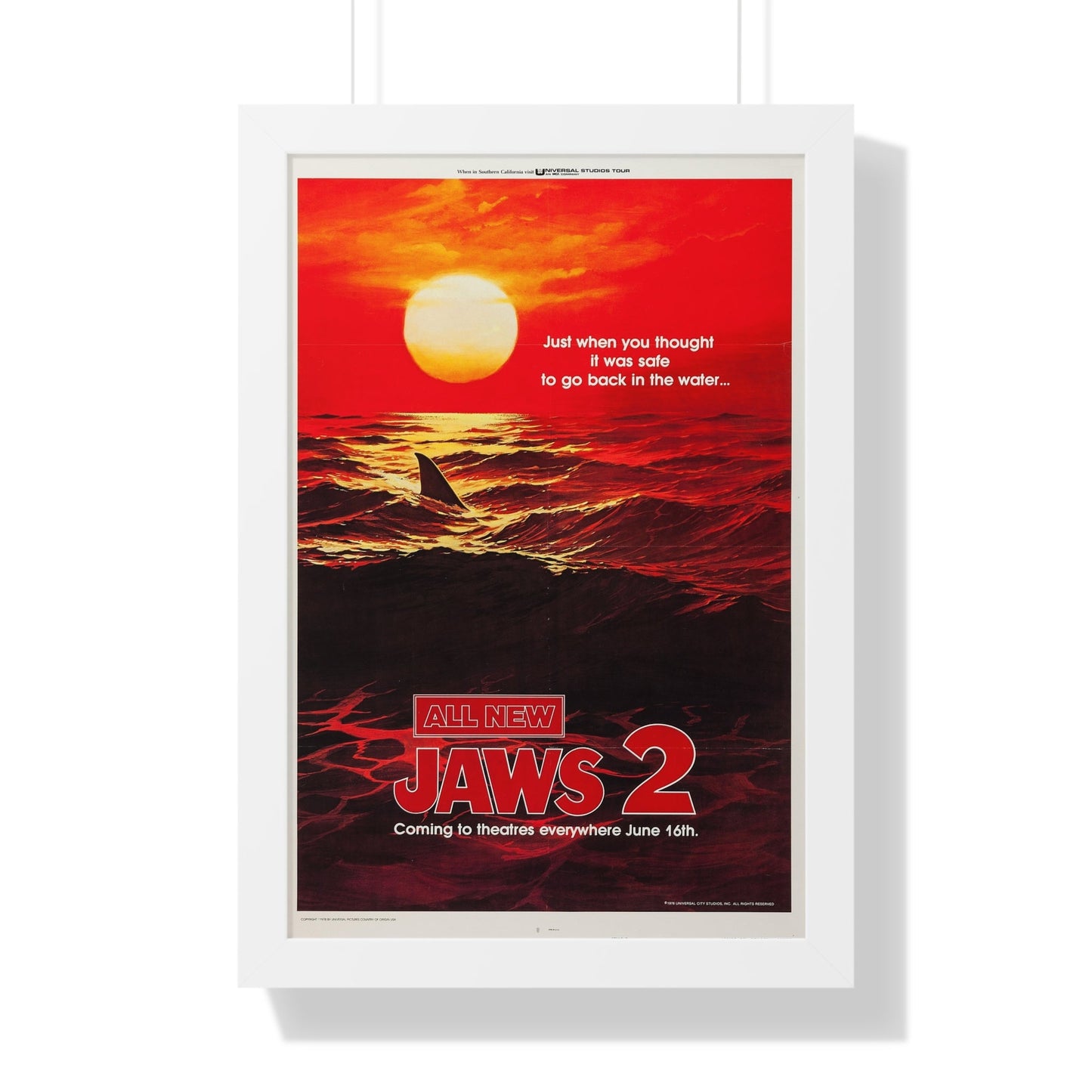 JAWS 2 (TEASER 2) 1978 - Framed Movie Poster-16″ x 24″-The Sticker Space