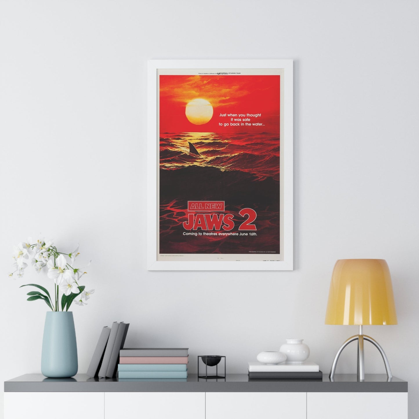 JAWS 2 (TEASER 2) 1978 - Framed Movie Poster-The Sticker Space