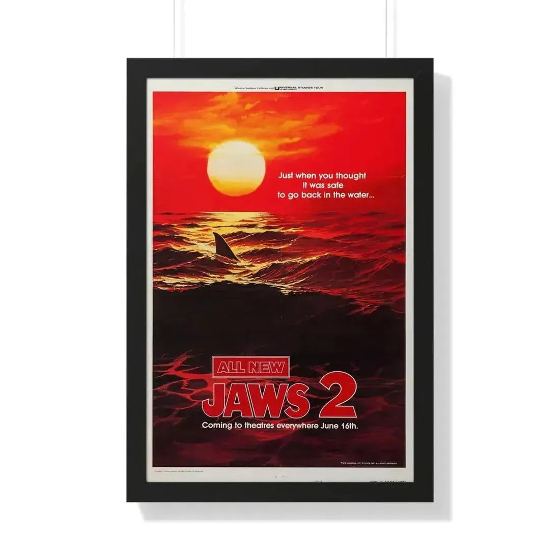 JAWS 2 (TEASER 2) 1978 - Framed Movie Poster 20" x 30" Black - The Sticker Space