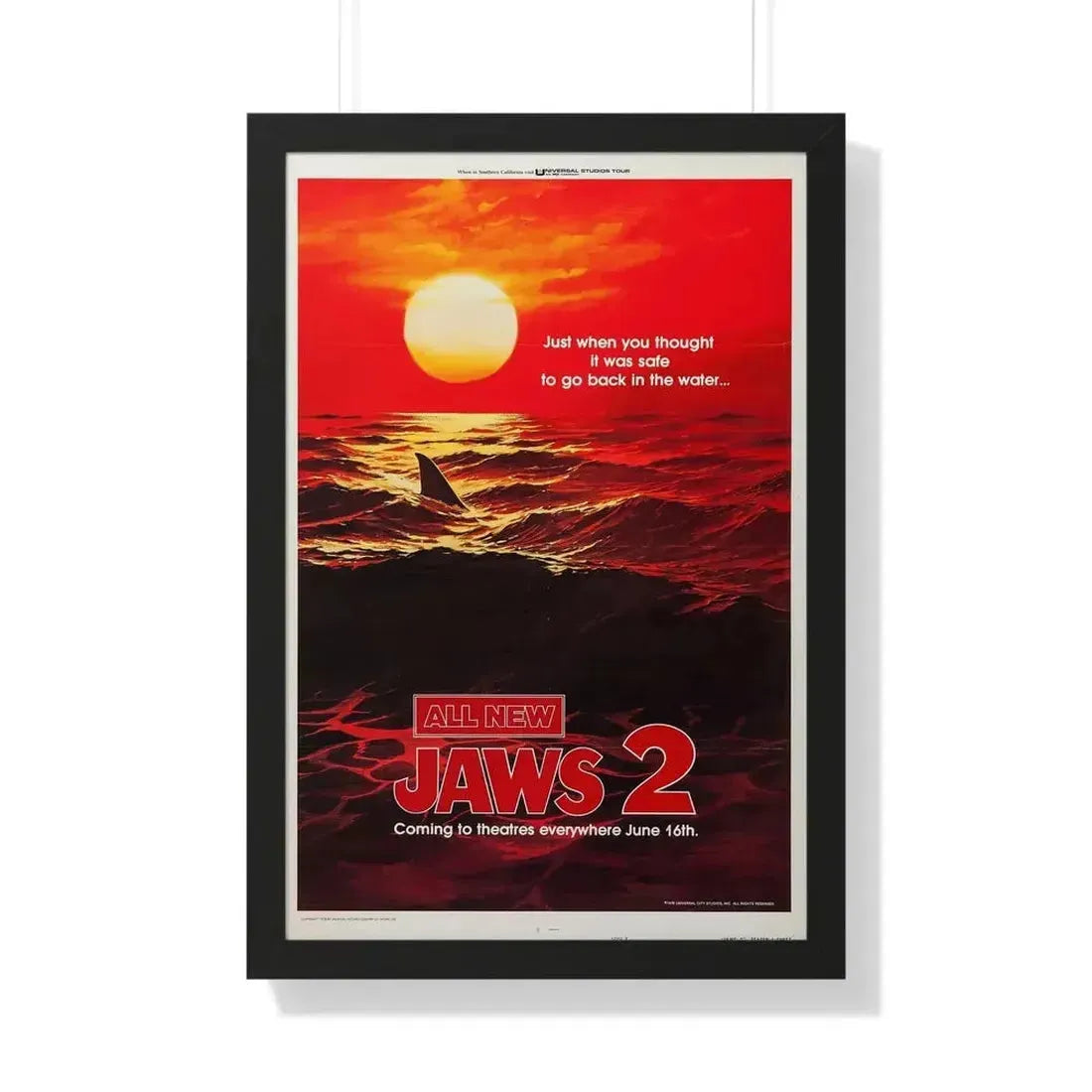 JAWS 2 (TEASER 2) 1978 - Framed Movie Poster - The Sticker Space
