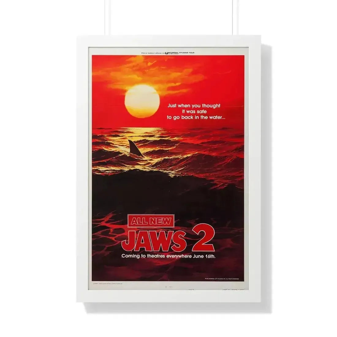 JAWS 2 (TEASER 2) 1978 - Framed Movie Poster - The Sticker Space