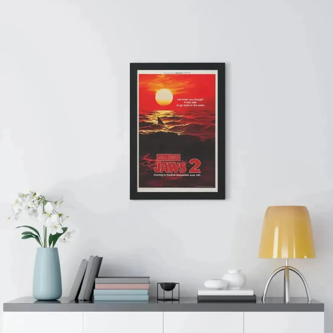 JAWS 2 (TEASER 2) 1978 - Framed Movie Poster - The Sticker Space