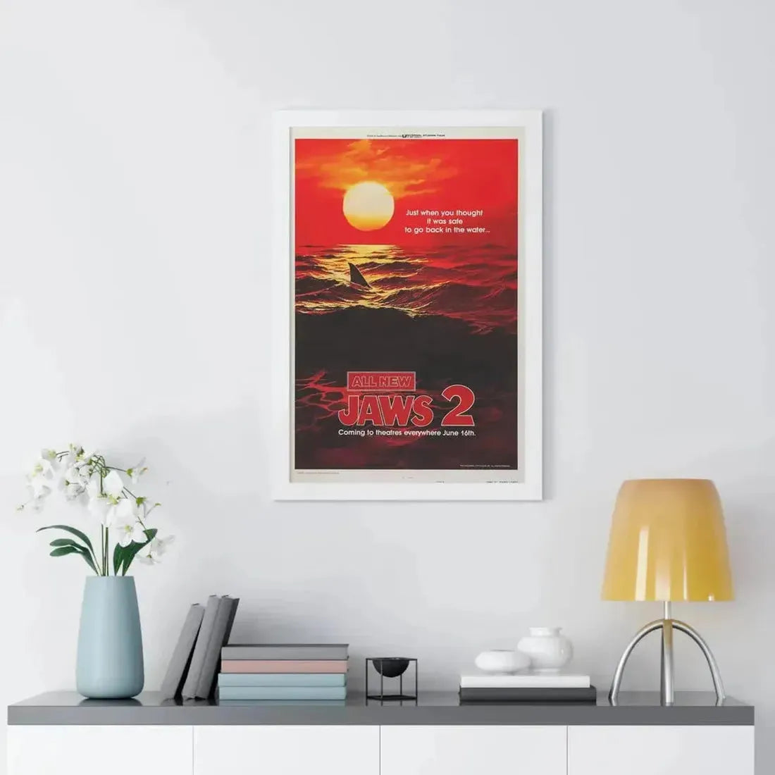 JAWS 2 (TEASER 2) 1978 - Framed Movie Poster - The Sticker Space
